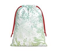 Bolsa reutilizable con estampado de algas marinas verdes y azules con cordón, regalos de cumpleaños, almacenamiento diario, suministros de oficina