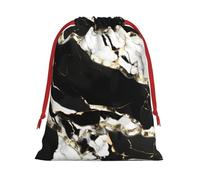 Bolsa reutilizable con estampado de textura de mármol blanco y negro con cordón, regalo de cumpleaños, boda, organización diaria de eventos