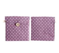 Bolsa Sanitaria para Mujer y Niñas Lunares Púrpura, Algodón | 1 Pieza, Almacenamiento Discreto para Tarjetas y Compresas, Adecuado para Mochila Escolar y Estancias