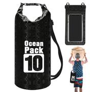 Bolsa Seca Impermeable - Bolsa De Almacenamiento En Seco Ligero | Bolsas Flotantes Y Ligeras Para Kayak | Bolsas A Prueba De Agua Para Viajes | Rolling Top Ligero Mochila De Almacenamiento P, Negro
