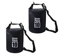 Bolsa seca impermeable de 10 litros, bolsa de PVC enrollable que mantiene las cosas secas para kayak, rafting, canotaje, natación, camping, senderismo, playa, pesca, 2 unidades