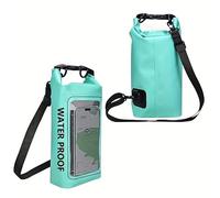 Bolsa seca impermeable de 2 litros, malla de PVC 500D impermeable con ventana táctil para teléfono y bolsillo interior con cremallera para senderismo, a la deriva, surf, kayak, deportes al aire libre