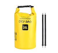 Bolsa seca impermeable para natación, bolsas flotantes para canotaje, pesca, rafting, natación, fácil de llevar, al aire libre, playa, bolsas de almacenamiento con hebilla, Amarillo, 20 L