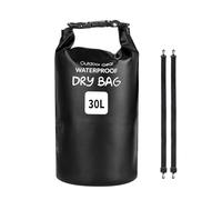 Bolsa seca impermeable para natación, bolsas flotantes para canotaje, pesca, rafting, natación, fácil de llevar, al aire libre, playa, bolsas de almacenamiento con hebilla, Black, 30L