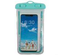Bolsa seca impermeable para teléfonos inteligentes, uso bajo el agua, compatible con teléfonos de hasta 7.2 pulgadas, lente transparente y función completa (azul macarrón)