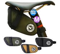 Bolsa Sillín Bicicleta Montaña Impermeable 1.0L ligera 90g Compacta Cremallera Resistente Sujeción Segura Asiento Mosquetón Integrado Bolsillo Interno Soporte Luz Herramientas MTB Carretera E-Bike