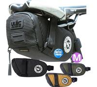 Bolsa Sillín Bicicleta Montaña Impermeable 1.0L Ligera 90g Compacta Cremallera Resistente Sujeción Segura Asiento Mosquetón Integrado Bolsillo Interno Soporte Luz Herramientas MTB Carretera E-Bike