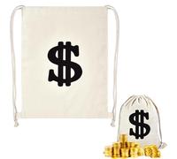 Bolsa Simbolo Dolar, Saco de Dinero Ladron 30 x 40 CM, Bolsa Dinero Ladrón, Bolsa Dolar, Ladrón de Bancos Bolsa de Dinero para Actuación Escénica, Búsqueda del Tesoro, Cosplay