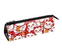 Bolsa sin costuras Maneki Neko Cats para bolígrafos, papelería, lápices, cosméticos, bolsa compacta con cremallera
