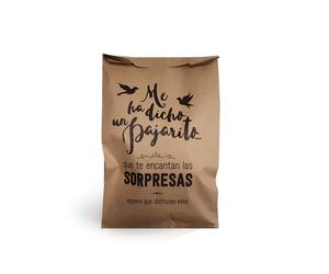 Bolsa sobre kraft Me ha dicho un pajarito que te encantan las sorpresas