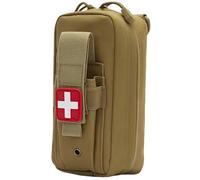 Bolsa táctica desprendible para emergencias médicas, botiquín de primeros auxilios MOLLE, con capacidad para suministros para traumatismos, nailon 600D (Kahki)