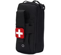 Bolsa táctica desprendible para emergencias médicas, botiquín de primeros auxilios MOLLE, con capacidad para suministros para traumatismos, nailon 600D (Black)