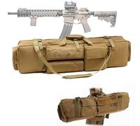 Bolsa Táctica Doble Larga para Rifle, Outdoor Bolsa De Pistola De Fusil M249 De 39 Pulgadas, Funda De Transporte CS Caza Tiro Paintball con Correa De Hombro Portátil A