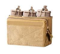 Bolsa táctica Mag, bolsa de moldeo triple abierta en la parte superior con 3 parches, ganchos y hebillas para Mag 223/5.56