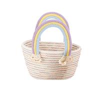 Bolsa tejida de cuerda de algodón Xipu Cloud Bolso de mano de moda DIY bolsos de verano para mujer, beige, B