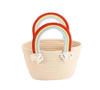 Bolsa tejida de cuerda de algodón Xipu Cloud Bolso de mano de moda DIY bolsos de verano para mujer, White, B