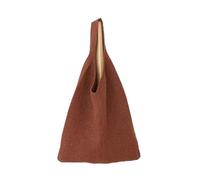 Bolsa Tejida para Mujer Bandoleras tejidas huecas de gran capacidad for mujer, bolsos tejidos de Color sólido, bolso Hobo de ganchillo, bolsos de compras for mujer(Dark brown)