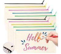 Bolsa Tela Cremallera, Bolso Neceser Mujer, DIY Bolsa Tela para Pintar, 10 Pcs Bolsas de Lona, Utilizado para Bolsa de Cosméticos de Viaje, Almacenamiento de Papelería (Color)