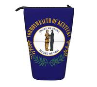 Bolsa telescópica de pie con la bandera del estado de Kentucky, bolsa de tela Oxford, portátil, para niños, niñas, adolescentes, estudiantes, oficina, Black, Talla única