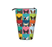 Bolsa telescópica para lápices, estuche organizador de lápices, bolsa de cosméticos para perros Boston Terrier