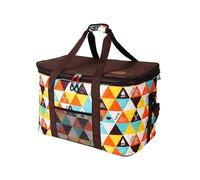 Bolsa Térmica 60L Capacidad de Gran Capacidad Picnic Bolsa 900D Paño Oxford Paño Multicolor Impresión Multicolor Ajustable Cremallera Manija Hombro Coche Camping Bolsa de Almacenamiento 378