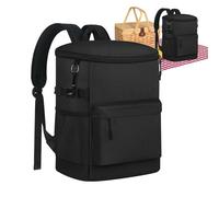 Bolsa térmica aislada, 30 Can Leakproof Thermal Travel Bag, Lightweight Waterproof Ice Chest for Lunch, Picnic, Beach and Work Trips, 11.02x5.91x13.78 pulgadas, Black, Gray