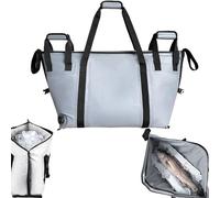 Bolsa Térmica Aislada para Peces, Enfriador De Bolsas De Pescado Aislado, Bolsa De Pesca A Prueba De Fugas, Impermeable, A Prueba De Fugas, Bolsa De Enfriamiento De Pescado con Asa Portátil(Gray,100x3