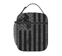 Bolsa Termica Bandera De Motocicleta Estadounidense Vintage, Moto De Cross, Piloto De Motocross Porta Alimentos Frescura Lunch Bag Picnic Bolso Comida Para Escuela Viajes Hombre Y Mujer