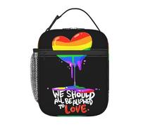 Bolsa Termica Bandera Del Orgullo Gay Arcoíris Lgbt Que Todos Deberíamos Poder Amar Porta Alimentos Frescura Lunch Bag Portátil Bolsa Comida Para Hombre Y Mujer Viajes Work