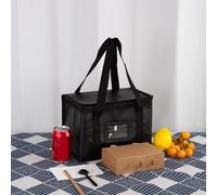 Bolsa térmica de tela laminada tejida con forro térmico para eventos al aire libre, viajes y soluciones de comida de día de trabajo (28 x 17 x 20 cm)