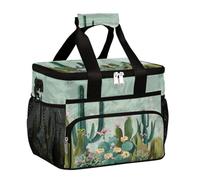 Bolsa térmica grande de camping para picnic, plantas suculentas tropicales, flores, desierto, flores silvestres, plegable, portátil, bolsa de almuerzo y lonchera para hombres y mujeres, 20 L