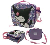 Bolsa Térmica Hello Kitty and Friends Kuromi Sanrio Niños 3-10 Años - Lonchera Isotérmica 23x20x8,5 cm con Diseño 3D en Relieve, Correa Ajustable y Bolsillo de Malla - Escuela, Picnic y Viaje (Malva)