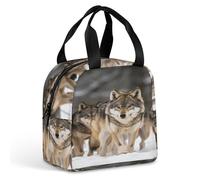Bolsa térmica Pack of Wolves, fiambrera resistente, bolsa aislante suave a prueba de fugas con cremallera, bolsa de almuerzo reutilizable de gran capacidad para adultos, ideal para el trabajo, picnics