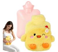 Bolsa Térmica para Agua Caliente 600 ml retiene el calor, calienta manos y | Con de peluche con forma de animal y botella de agua caliente Para manos pies cuello hombros en clima Pequeño pato amarillo