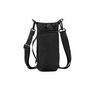 Bolsa térmica para botella de agua con correa ajustable (1134 g) | Material de nailon con capacidad para botella de 1.134 g más esenciales múltiples bolsillos cruzados o hombro llevar negro