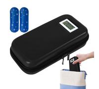 Bolsa térmica para medicamentos | Bolsa médica refrescante con bolsillos para cubitos de hielo - Estuche frío ajustable con pantalla de temperatura para viajes escolares profesionales y exteriores