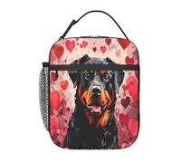 Bolsa Termica Perro Con Estampado De Corazones Rojos Lunch Bag Picnic Bolso Comida Frescura Porta Alimentos Para Escuela Hombre Y Mujer Work