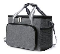 Bolsa Térmica Porta Alimentos 15L, Bolsa Comida Trabajo, Nevera Pequeña Portatil para Camping, Playa, Oficina, Escuela, Gris