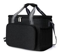Bolsa Térmica Porta Alimentos 15L, Bolsa Comida Trabajo, Nevera Pequeña Portatil para Camping, Playa, Oficina, Escuela, Negro