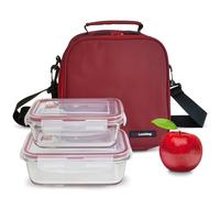 IRIS Bolsa Lunchbag Classic Roja 2 Hermeticos Cristal, 0