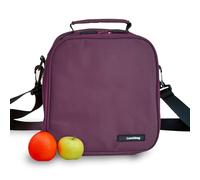 Bolsa Térmica Porta Alimentos 3,8l - Lunch Bag con 2 Tapers de Cristal de 0.57l y 0.84l, Bolsa Isotérmica de Cremallera Doble, Loncheras de Trabajo Impermeable para Oficina, Universidad, Picnic, Lila