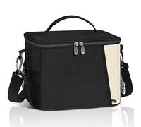 Bolsa Termica Porta Alimentos 8.6L, Nevera Portatil Antifugas, Bolsa Comida Trabajo con Correa Ajustable, Lunch Bag de Amplia Apertura para Picnic, Oficina, Escuela - Negra