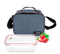 Iris Barcelona Lunchbag Contenedor vidrio 840ML AZUL