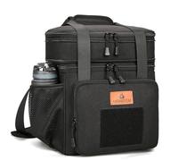 Bolsa Termica Porta Alimentos, Táctico Ajustable 10/15L Bolsa de Almuerzo, Impermeable Prueba de Fugas Isotermica Nevera Portatil Mochila, Bolsa Comida Trabajo Exterior Playa, Negro,HSHRISH