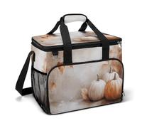 Bolsa térmica rústica de otoño con diseño de calabazas y hojas para acampar, enfriadores de playa, portátiles a prueba de fugas, con correa para el hombro