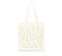 Bolsa Tote Bag 35X38Cm Máquina De Coser Amarilla Bolsa Tela Para Pintar Estampada Bolsas De Con Algodon Asas Blanca Por Niñas Y Mujeres Lienzo Bolsas Eco, Lavadora, Compras, Vacaciones, Trabajo