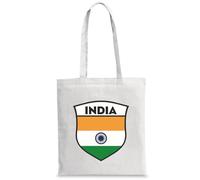 Bolsa tote de Fútbol Unisex de lona - India para Hombres, Mujeres y Niños | Bolso con bandera india, insignia | Copa Mundial 2026 (Campeonato) (M Blanco Multicolor)