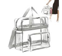 Bolsa Transparente aprobada por el Estadio,Bolso de Hombro de PVC de Moda para Mujer - Ver a través de la Bolsa de Asas con el Bolso de Hombro de Las Mujeres para el Gimnasio, el Trabajo, los Generic