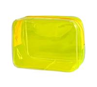 Bolsa transparente de neón pequeña, bolsa de maquillaje transparente, 7 x 2.3 x 4.7 pulgadas, bolsa de aseo aprobada por la TSA, bolsas de viaje transparentes para artículos de tocador, bolsa de