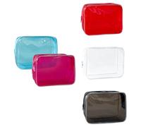 Bolsa transparente de neón pequeña, bolsa de maquillaje transparente, 7 x 2.3 x 4.7 pulgadas, bolsa de aseo aprobada por la TSA, bolsas de viaje transparentes para artículos de tocador, bolsa de